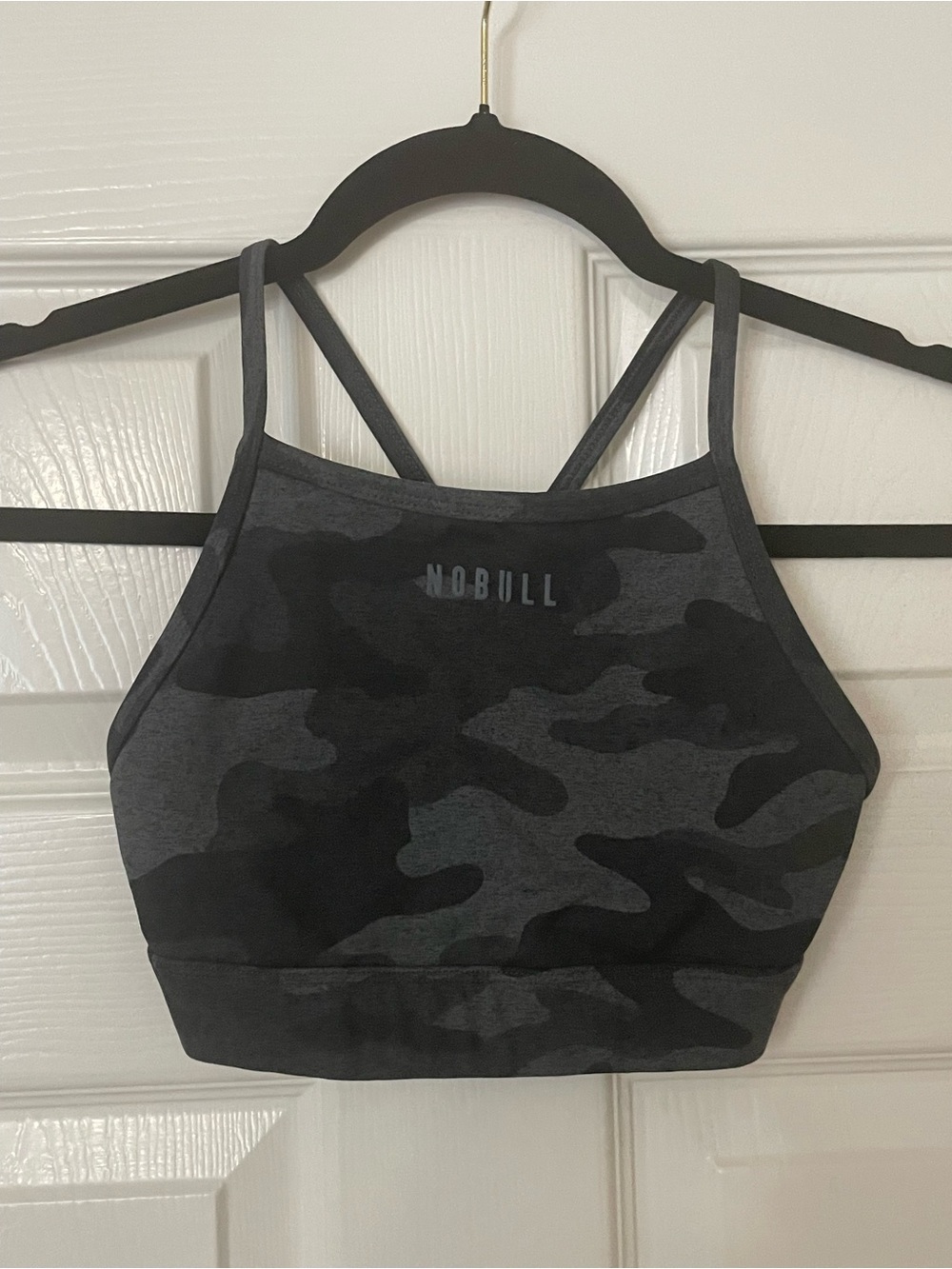 NOBULL Camouflage High-Neck Sports Bra - Green & Black - Womens Size XS